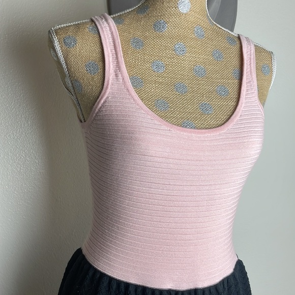 Victoria Secret Pink + Black Textured Knit Tank Fit Flare Medium Dress - Picture 6 of 10